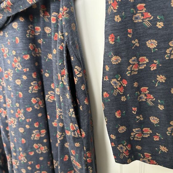 Toad Co Womens Cue Wrap Long Sleeve Dress M Organic Cotton Floral Belted Stretch - Picture 5 of 9